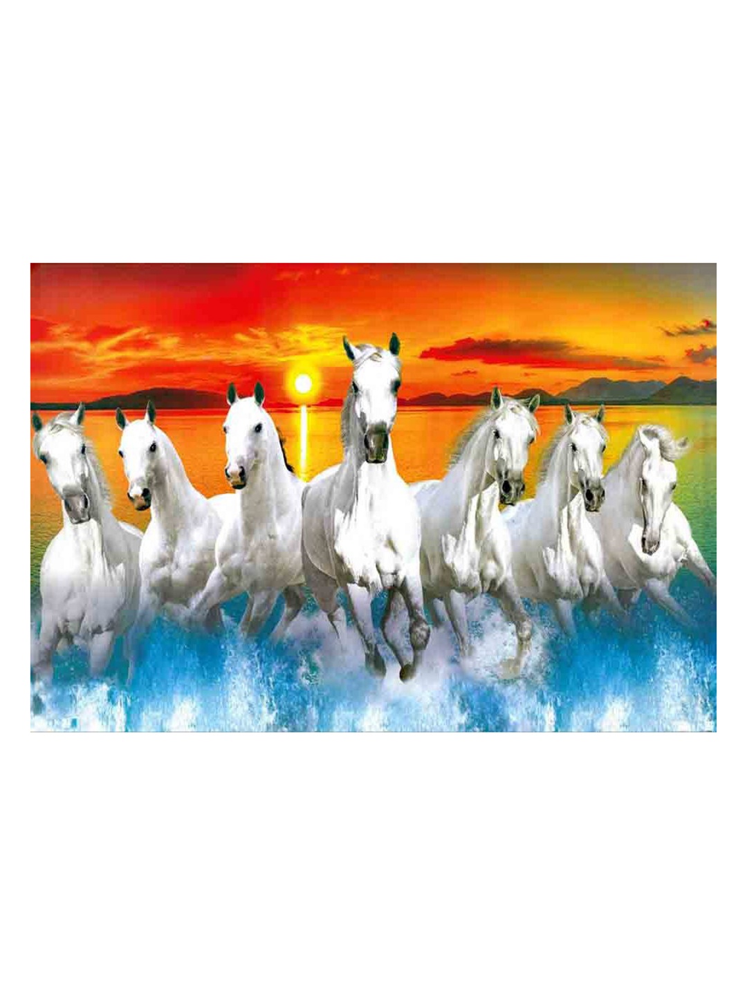 

British Terminal White & Orange Animals Printed Wall Poster