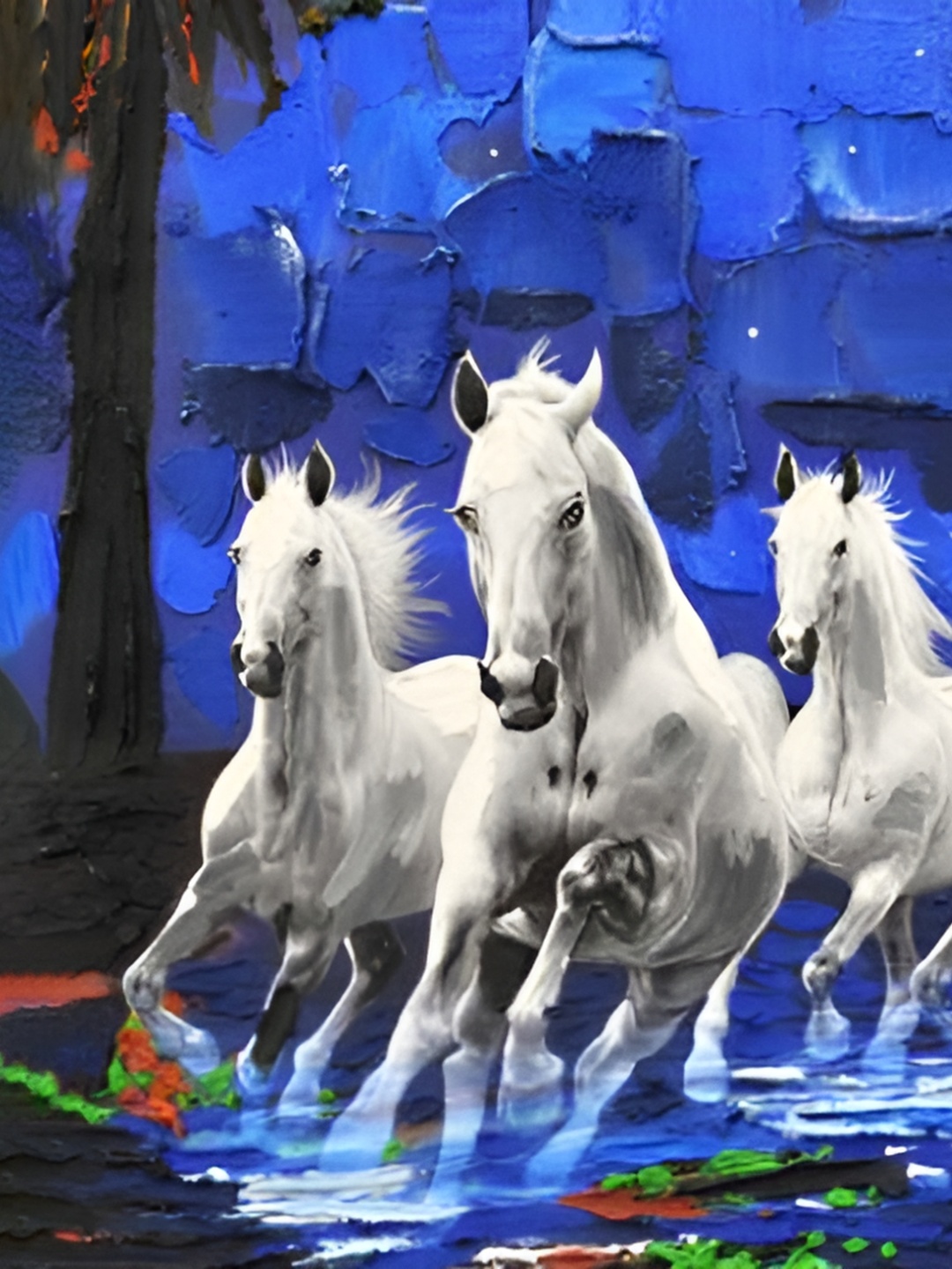 

British Terminal White & Blue Animals Printed Wall Poster