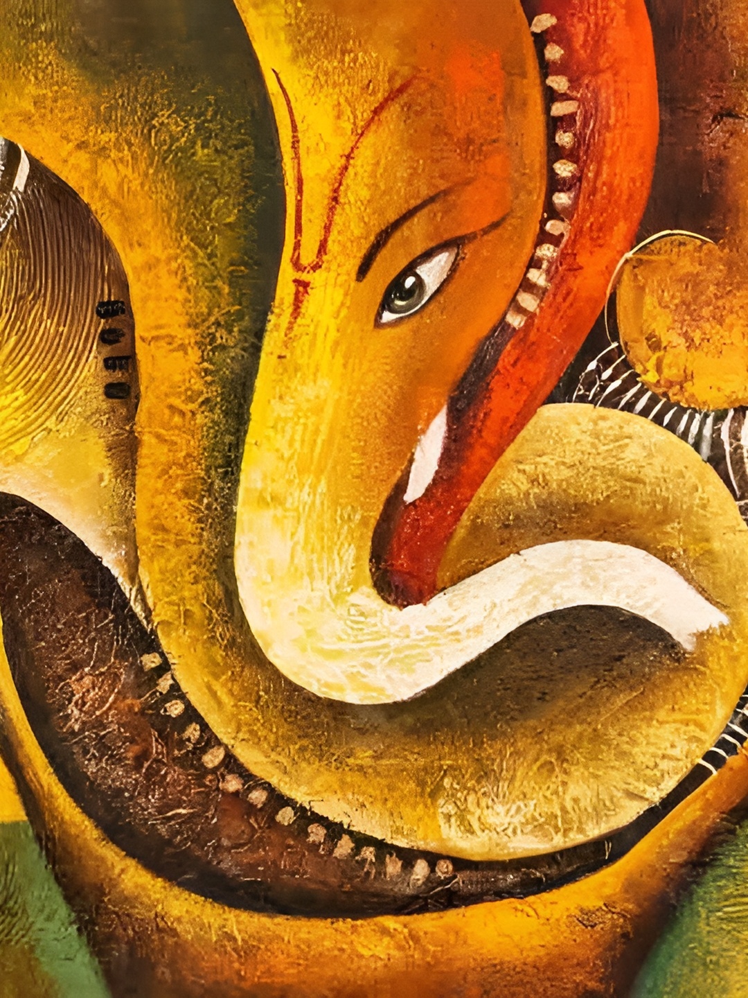 

British Terminal Red & Yellow Lord Ganesha Religious Wall Poster
