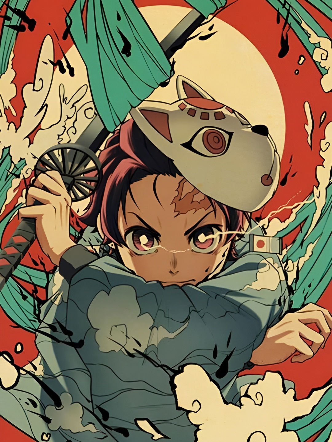 

British Terminal Green & Red Anime Printed Waterproof Wall Poster