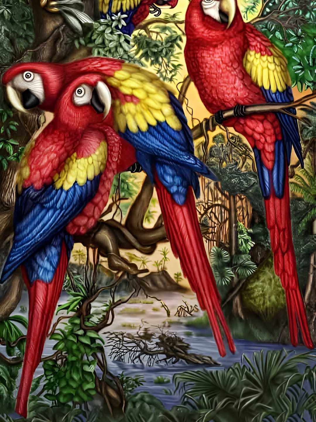 

British Terminal Pink & Blue Birds and Animals Wall Poster