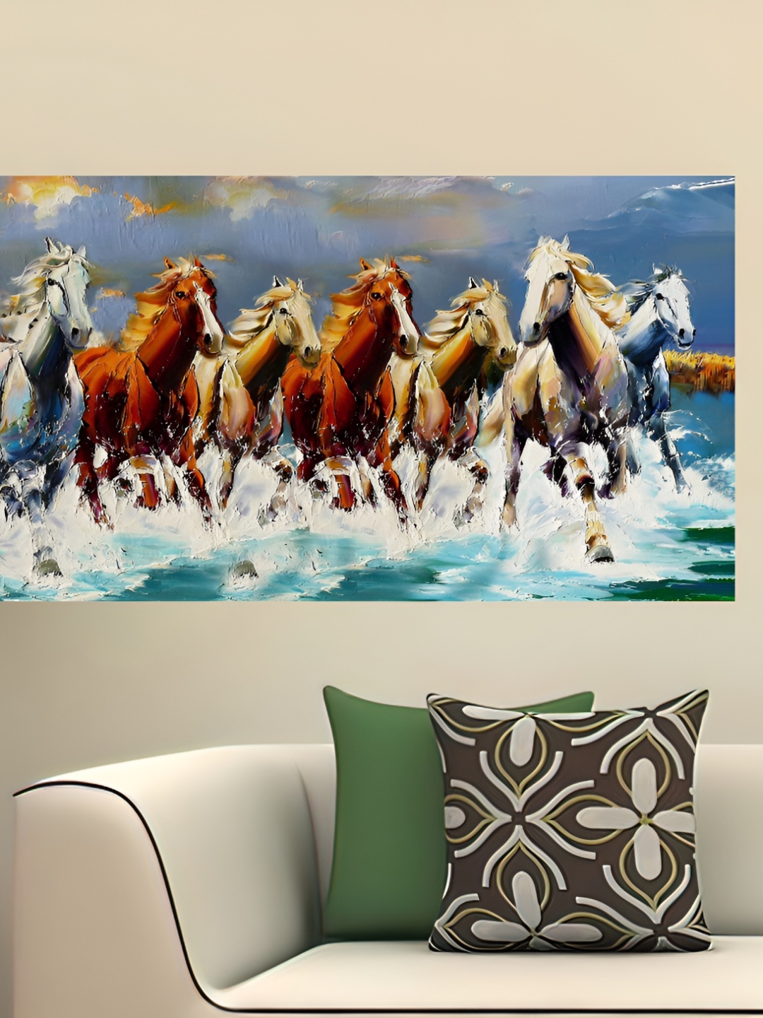 

British Terminal Brown & White Paper Birds and Animals Wall Painting