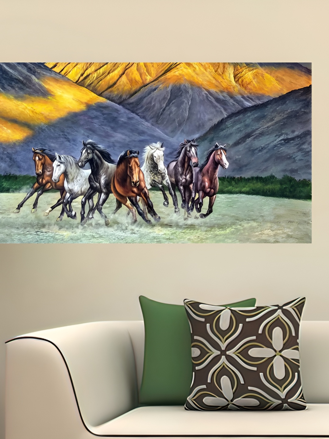 

British Terminal Brown & Yellow Birds and Animals Printed Wall Sticker
