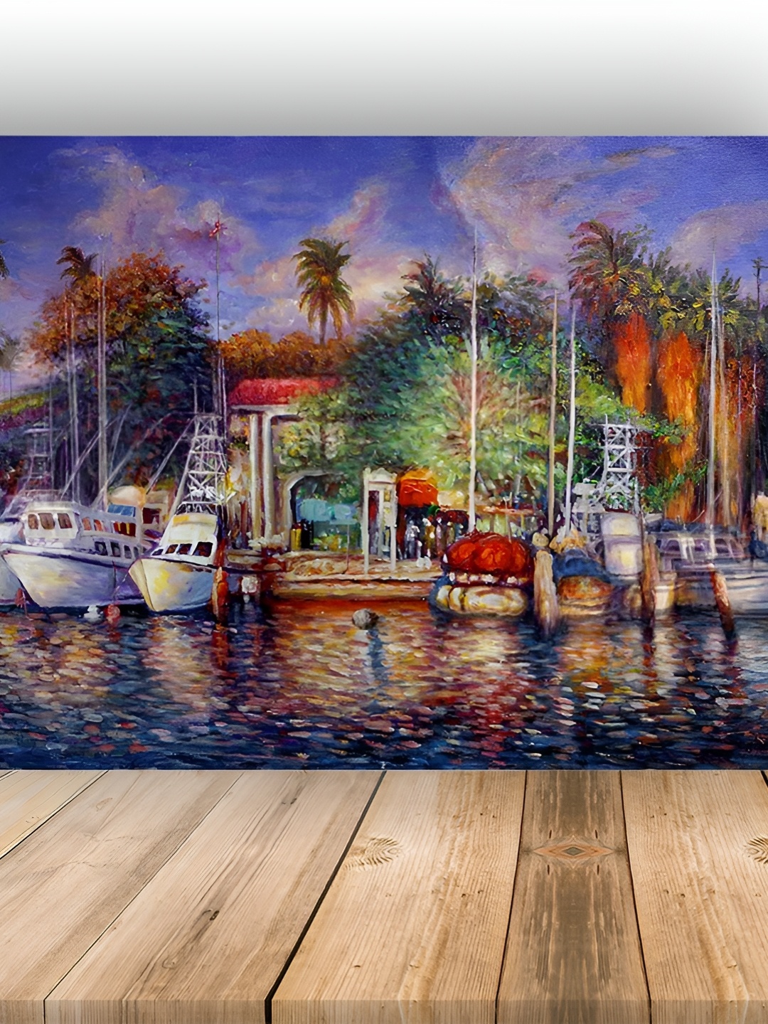 

British Terminal Blue & Green Village Painting Wall Poster