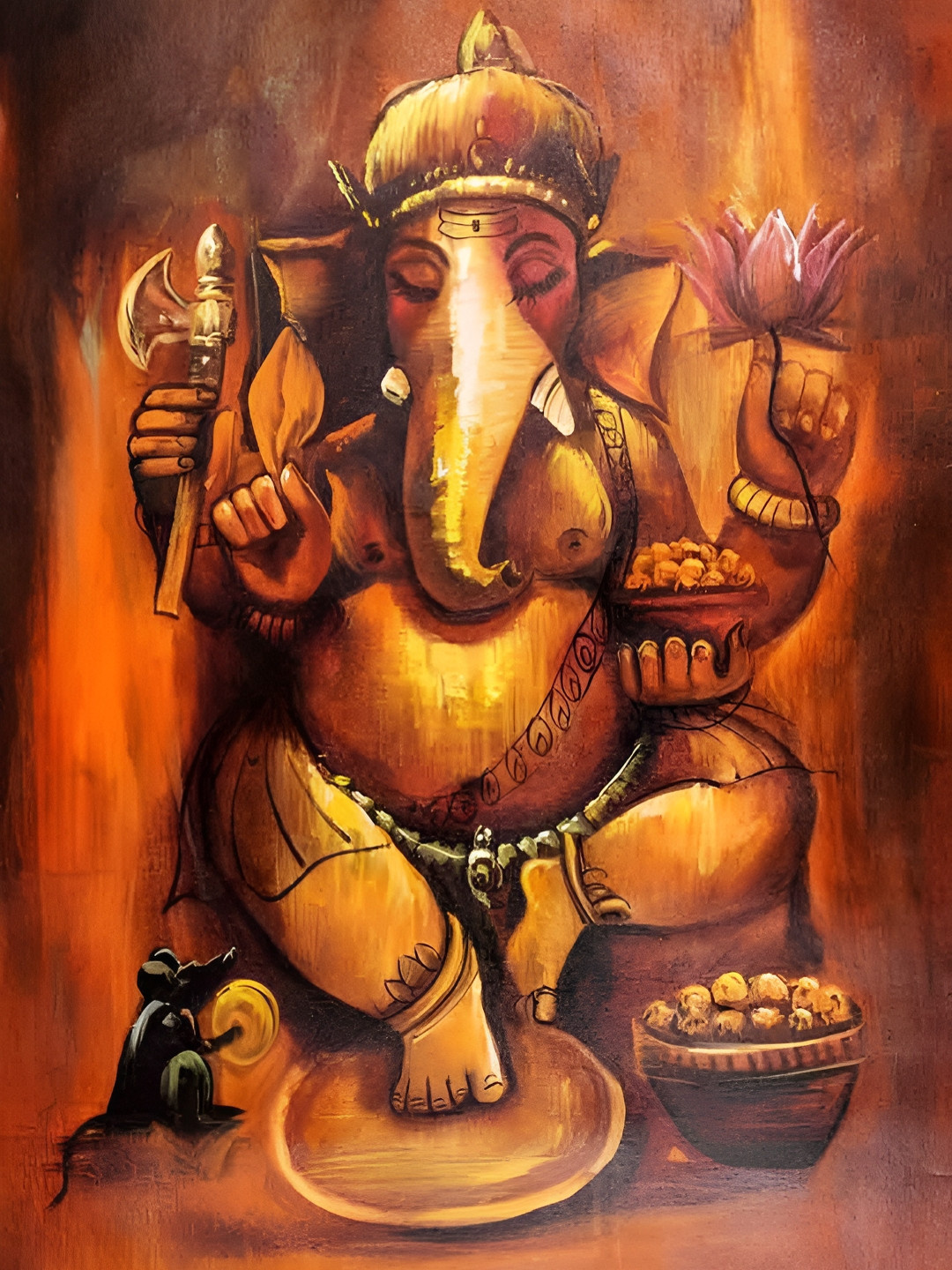 

British Terminal Brown & Black Religious Painting Wall Art