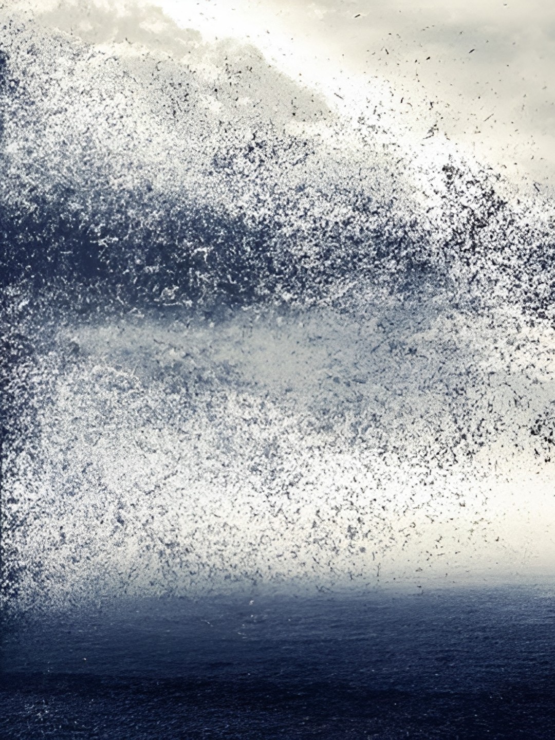 

British Terminal Blue & White Paper Abstract Wall Painting