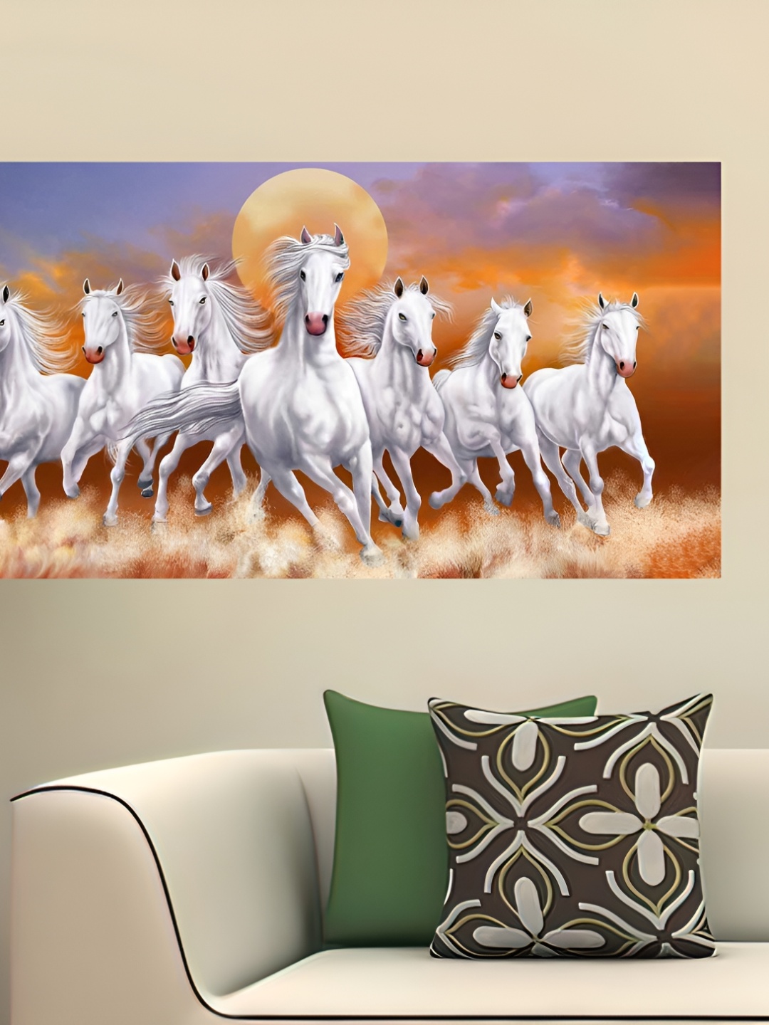 

British Terminal White & Blue Birds and Animals Painting Wall Art