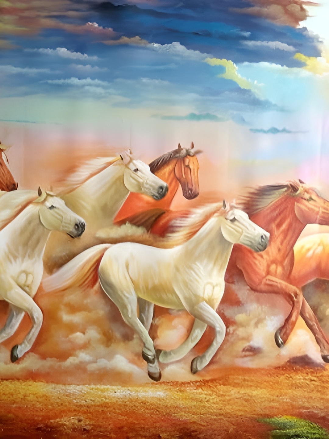 

British Terminal Beige & Brown Running Horses Wall Poster