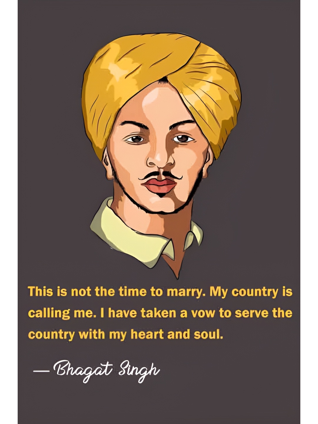 

British Terminal Paper Bhagat Singh Quote Wall Painting Poster, Multi