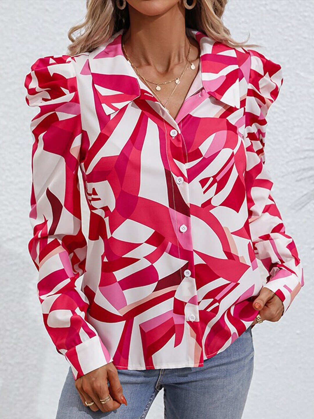 

StyleCast x Revolte Print Shirt Style Top, Pink
