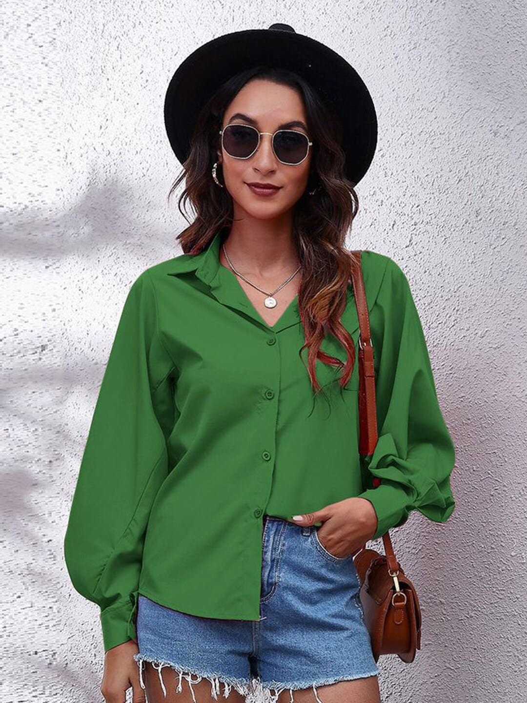

StyleCast x Revolte Shirt Style Top, Green