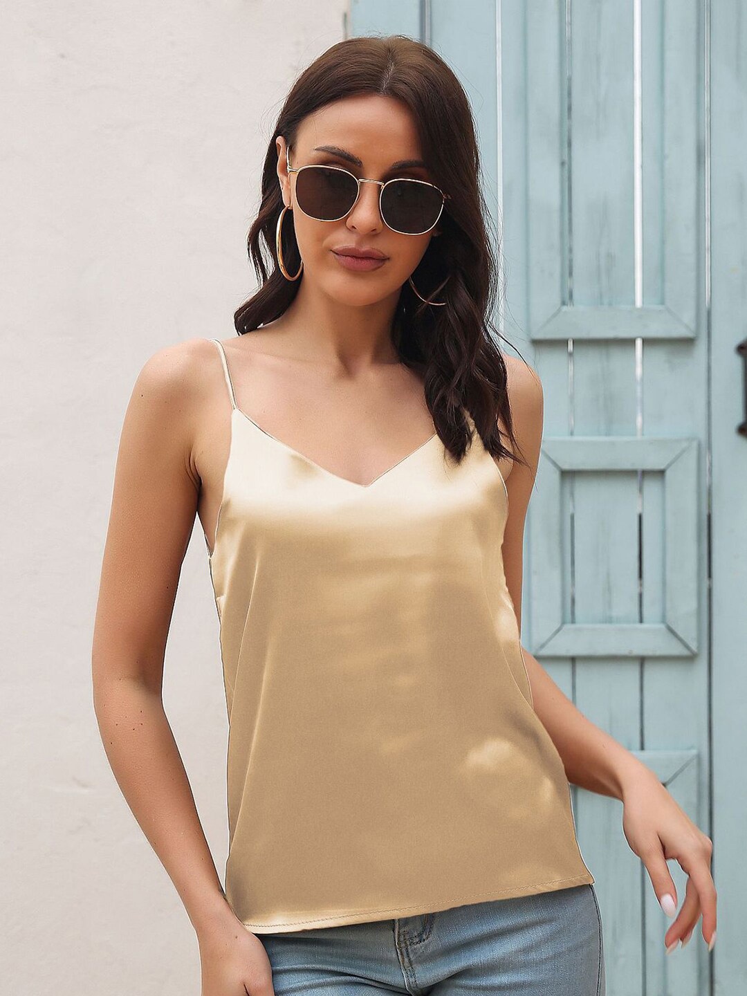 

StyleCast x Revolte Cream Shoulder Straps Tops