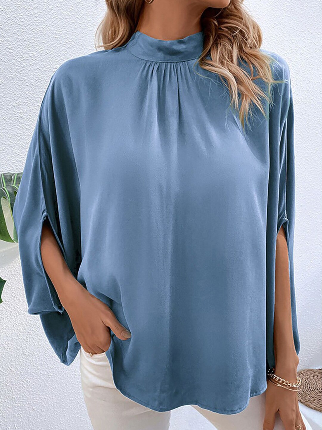 

StyleCast x Revolte Blue High Neck Top