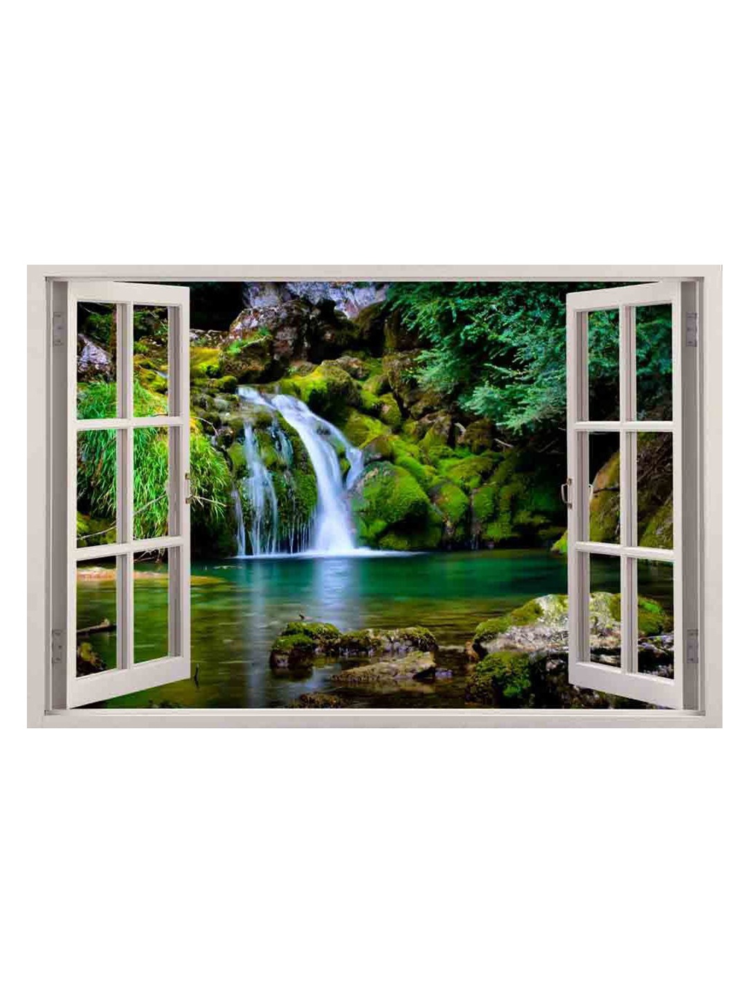 

British Terminal Green & Blue Waterfall Printed Waterproof Wall Poster