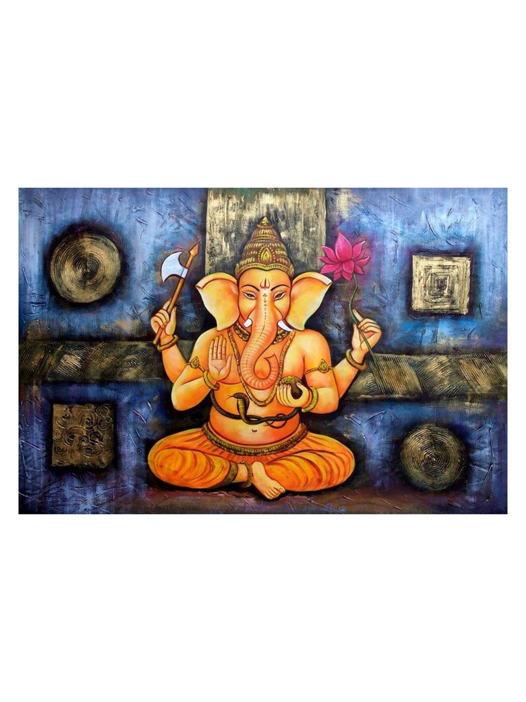 

British Terminal Blue & Orange Paper Religious Paintings Wall Art