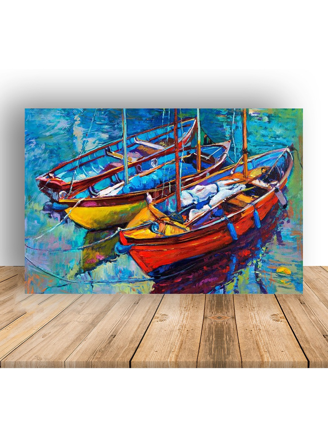 

British Terminal Blue & Red Paper Paintings Wall Art