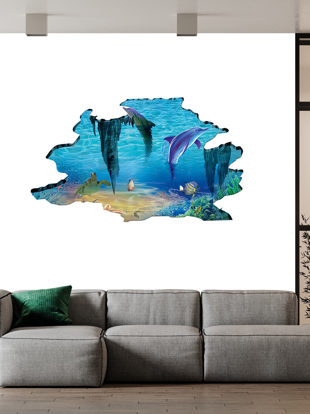 

British Terminal White & Blue Abstract Wall Poster