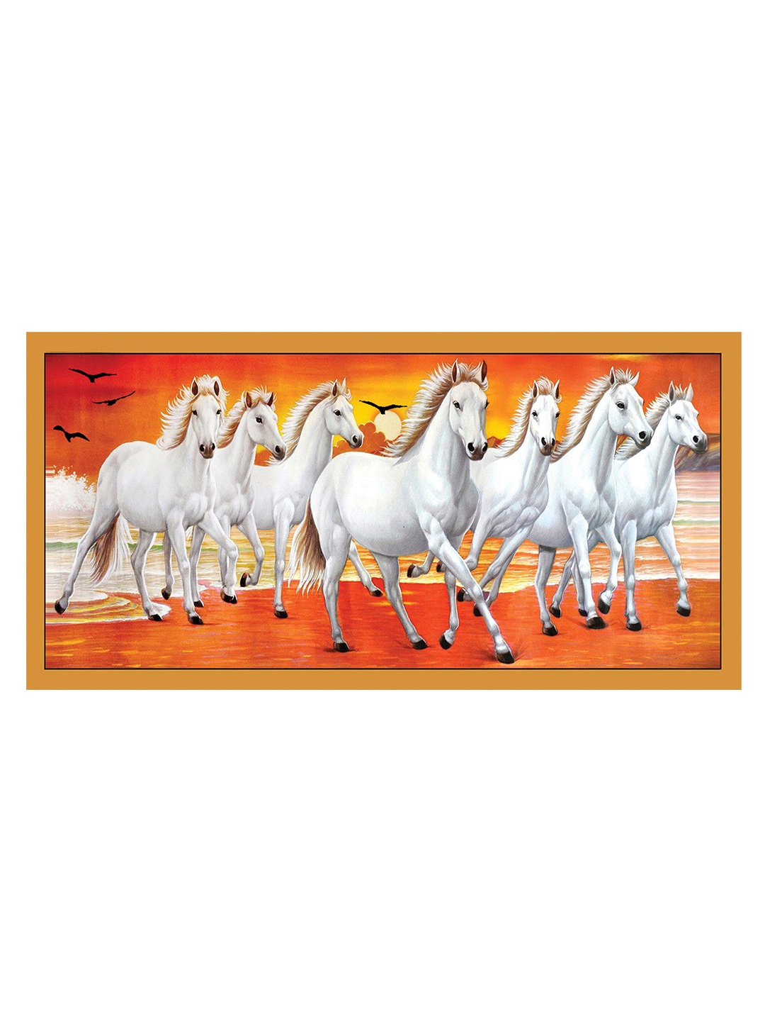 

British Terminal Orange & Purple Running Horses Wall Poster