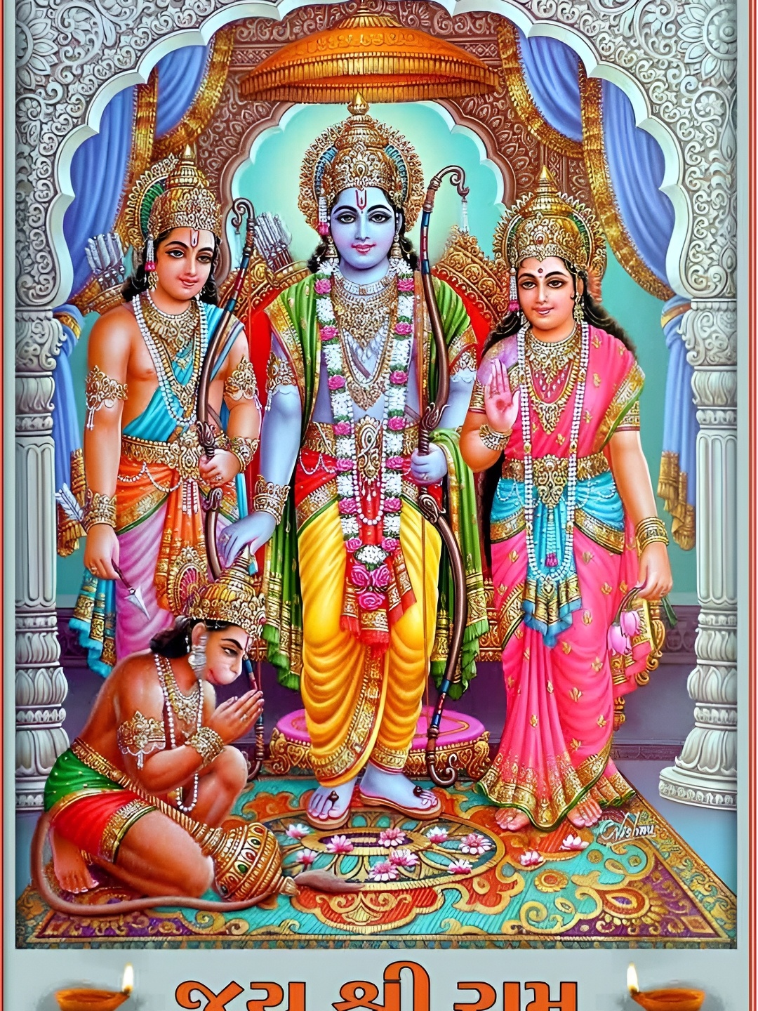 

British Terminal Blue & Pink Paper Religious Wall Paintings