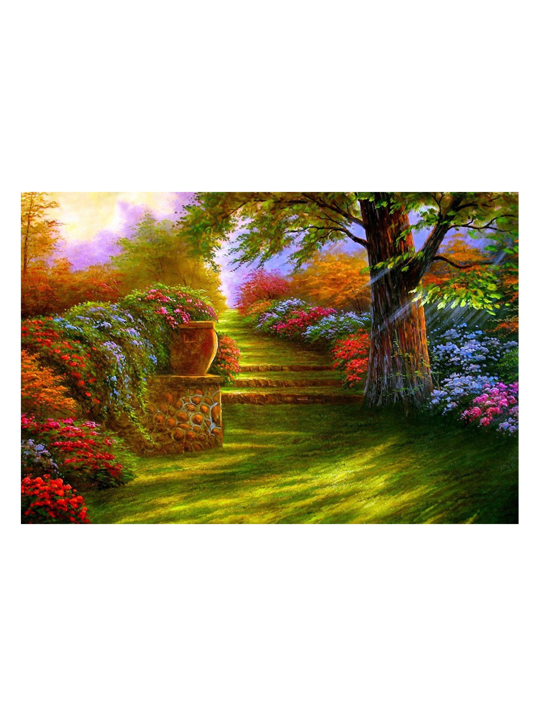

British Terminal Green & Blue Floral & Botanical Wall Poster