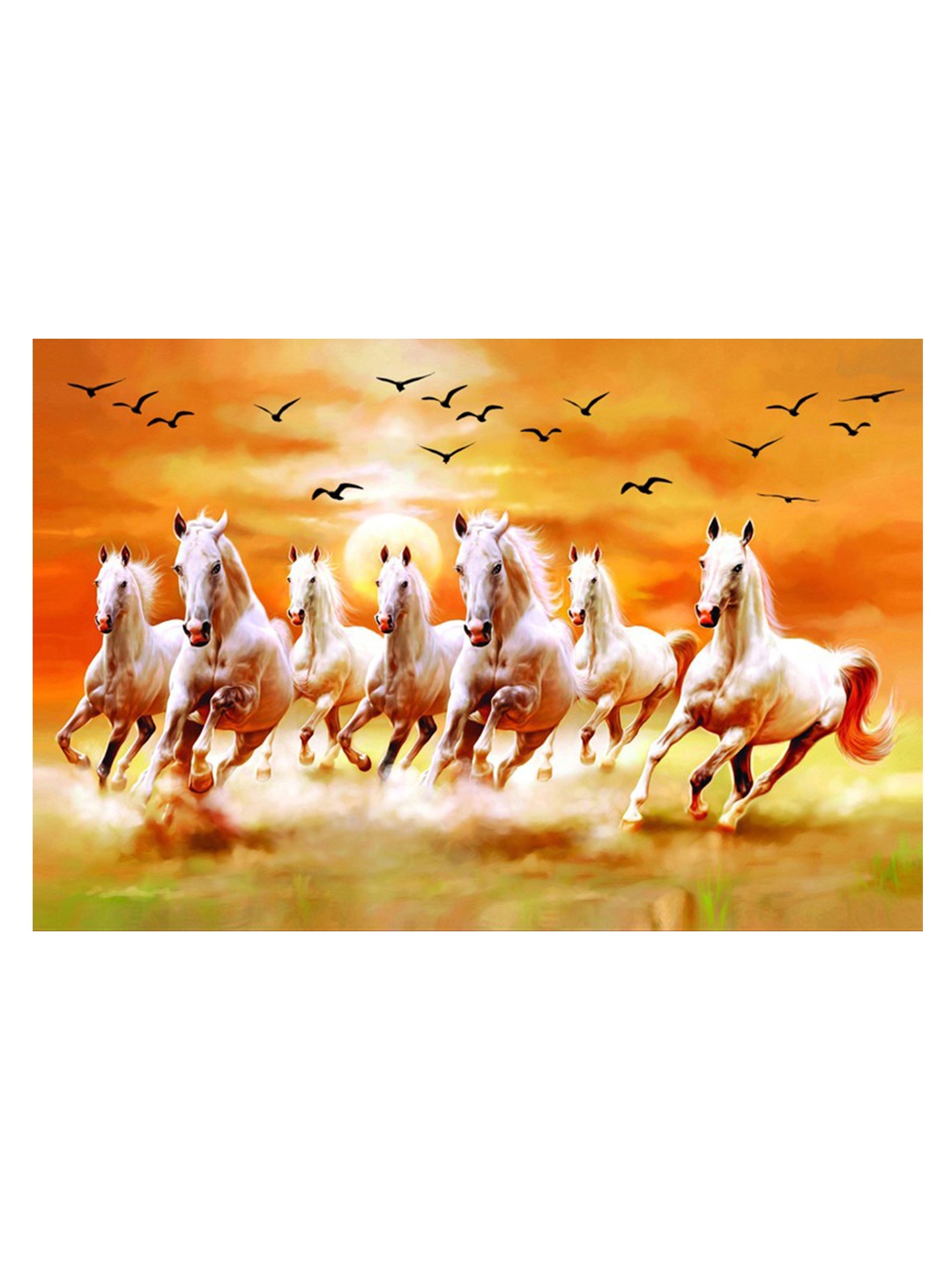 

British Terminal Orange Horse Printed Waterproof Wall Poster, White