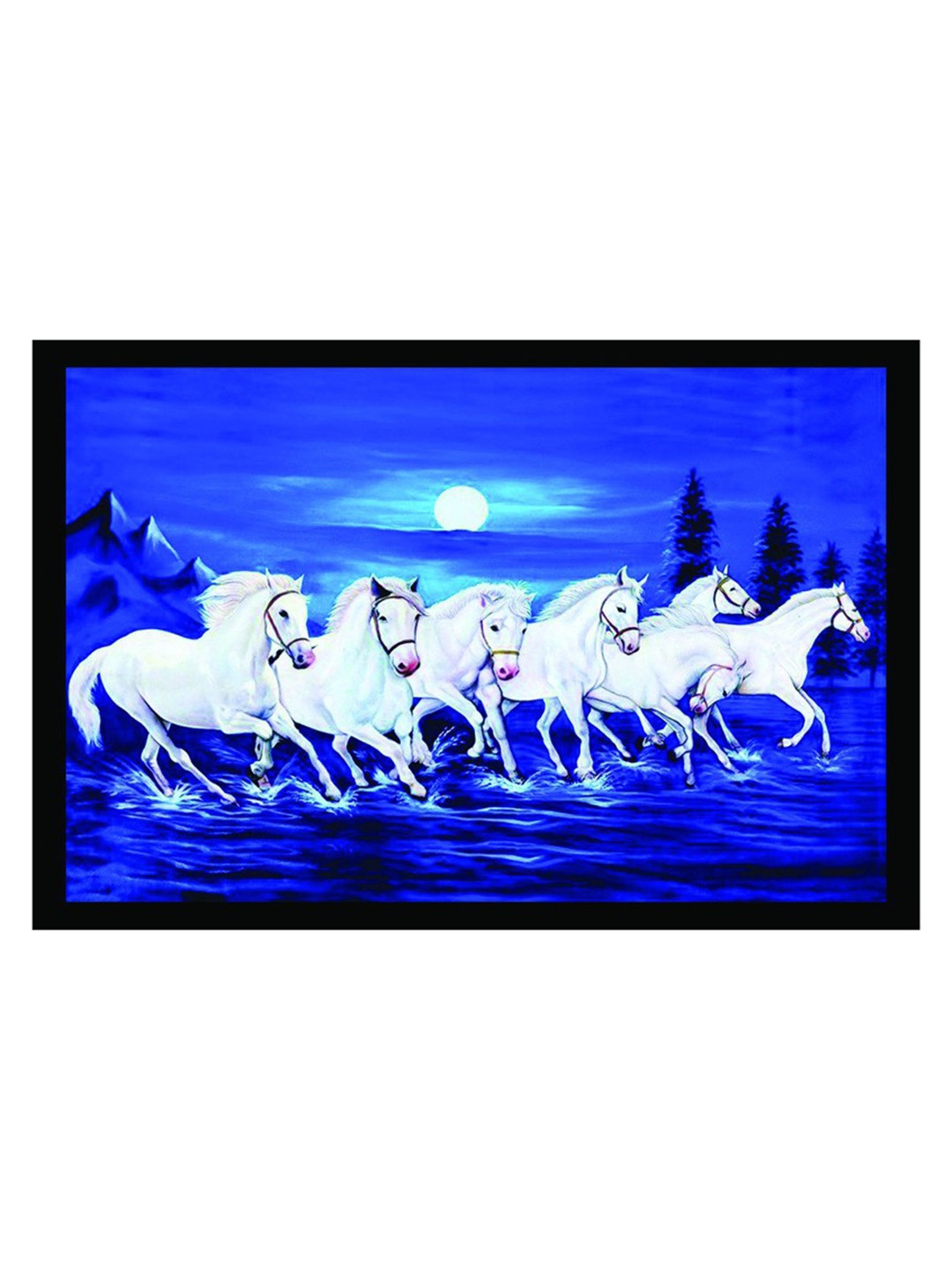 

British Terminal Blue & White Horses Waterproof Wall Poster