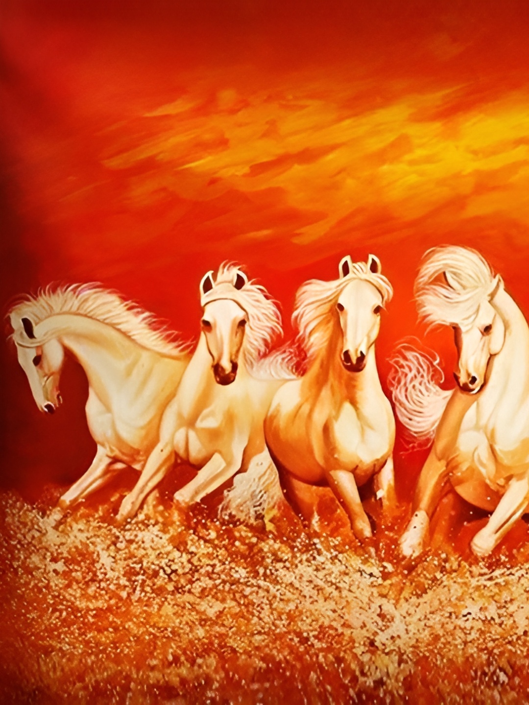

British Terminal Red & White Horses Printed Waterproof Wall Poster