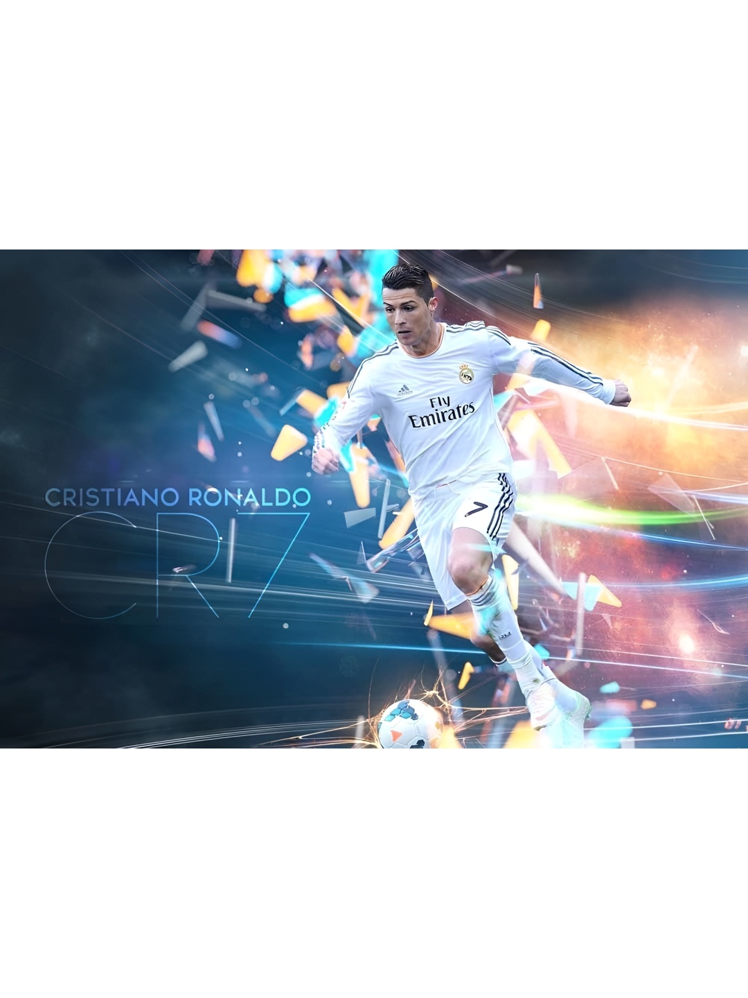 

British Terminal Blue & Black Cristiano Ronaldo Printed Waterproof Poster