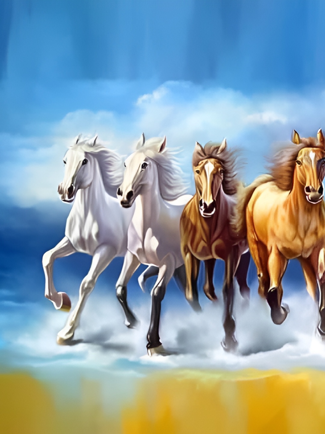 

British Terminal Blue & White Running Horses Wall Poster