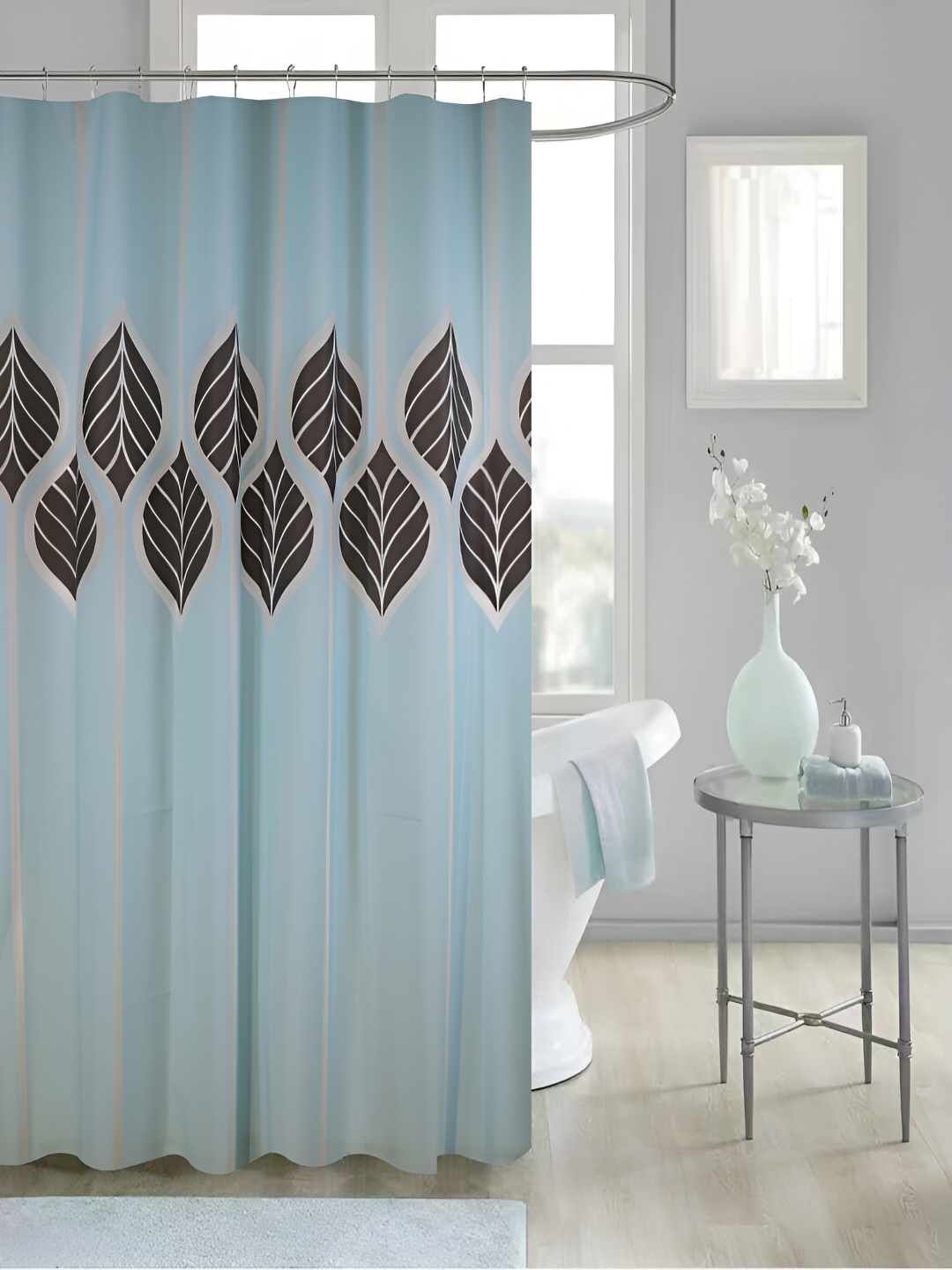 

homewards Blue Printed Waterproof Shower Curtains
