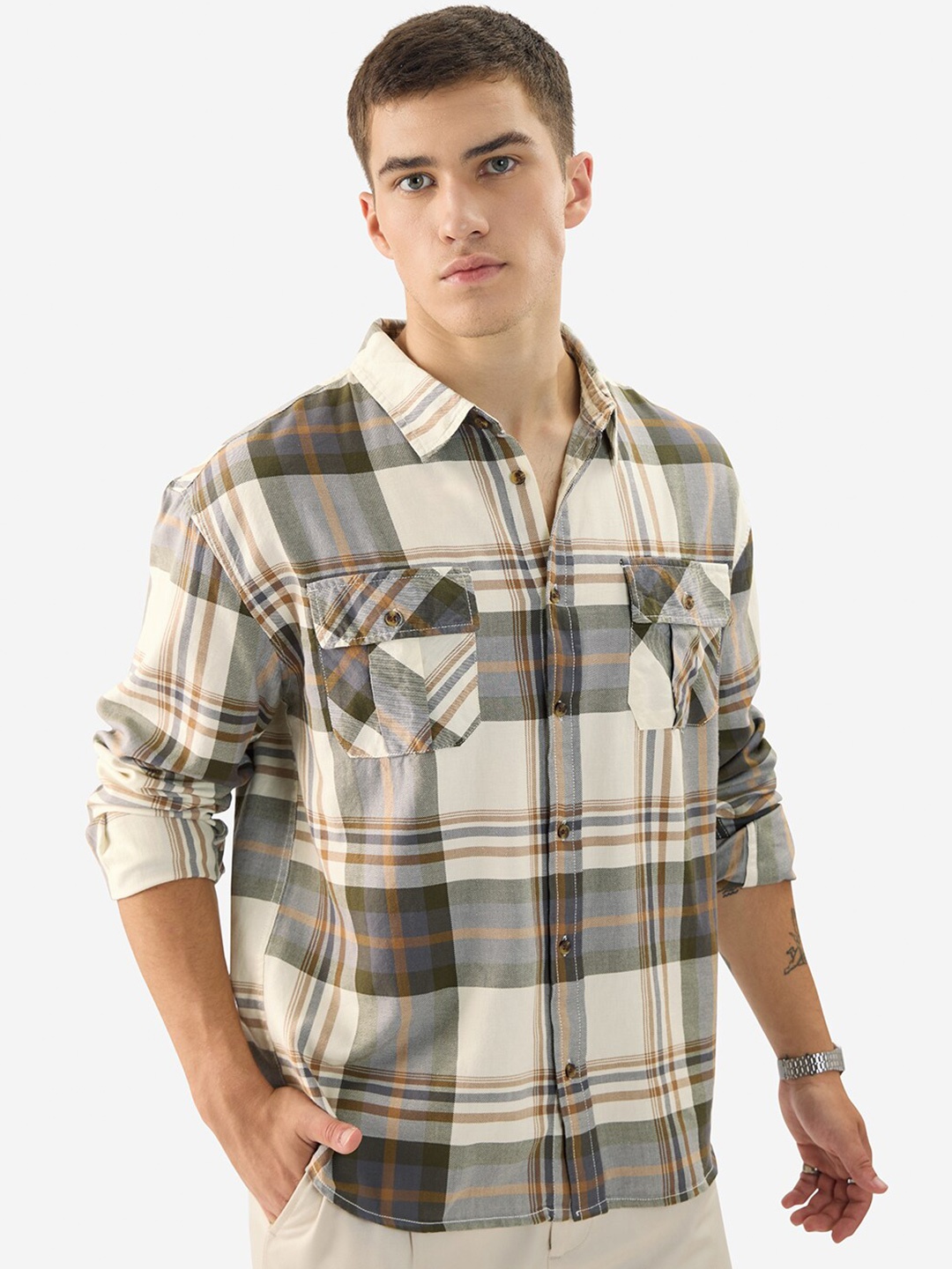 

The Souled Store Tartan Checked Pure Cotton Casual Shirt, Multi