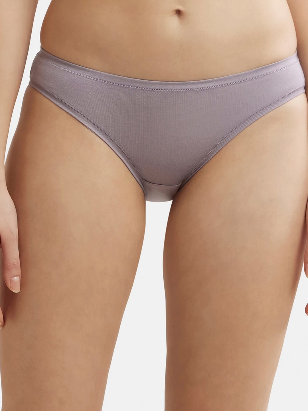 

Jockey Medium Coverage Mid Waist Solid Bikini With StayFresh Treatment - JW01, Grey