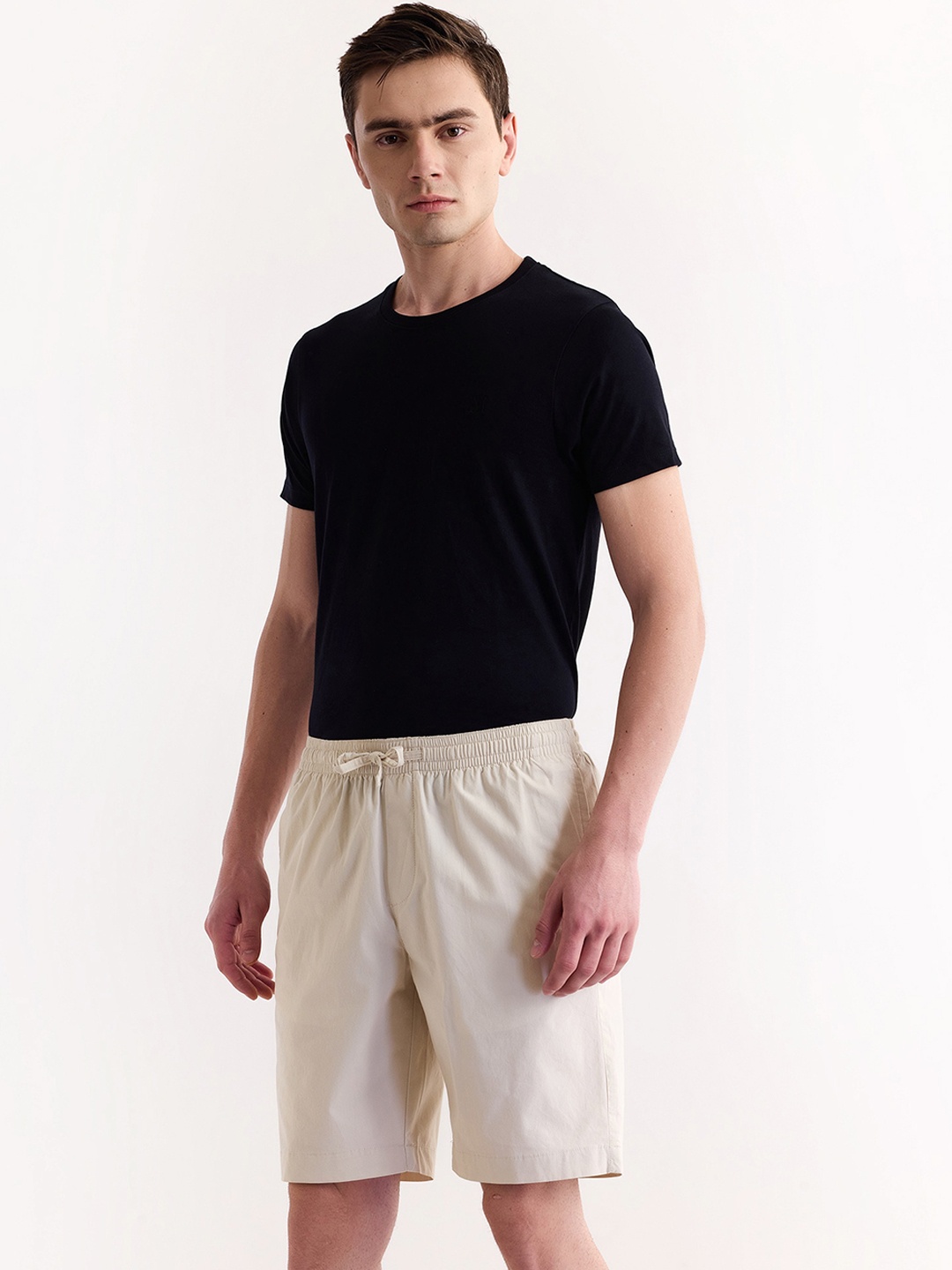 

Red Flame Men Mid-Rise Casual Stretchable Shorts, Cream