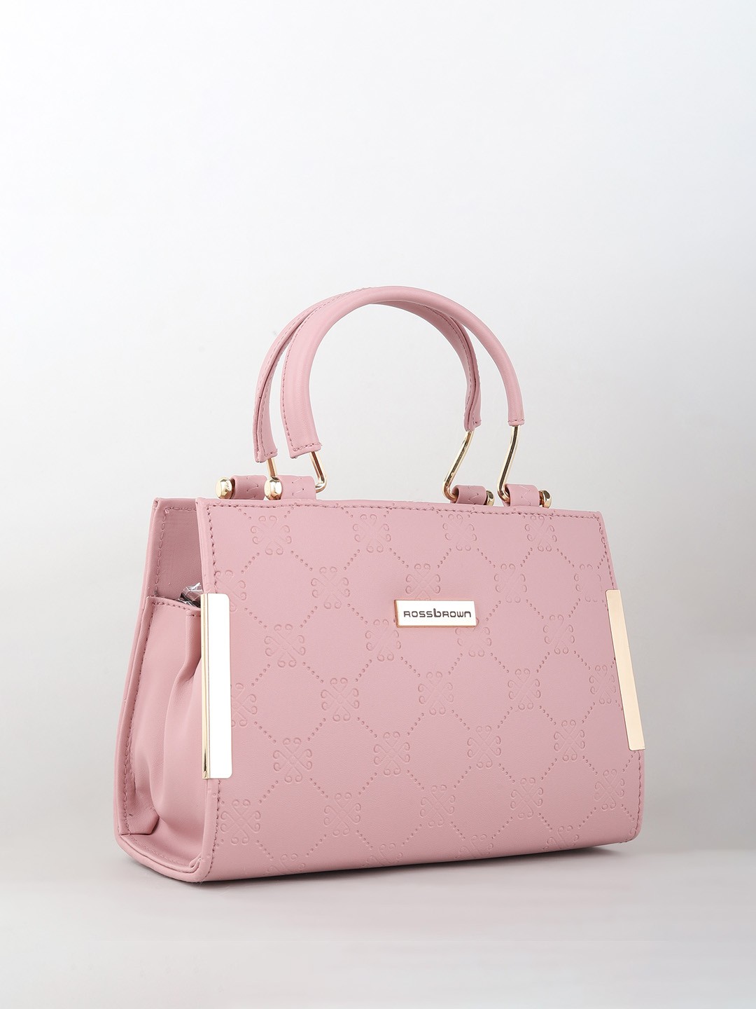 

ROSS BROWN Textured Structured Handheld Bag, Pink