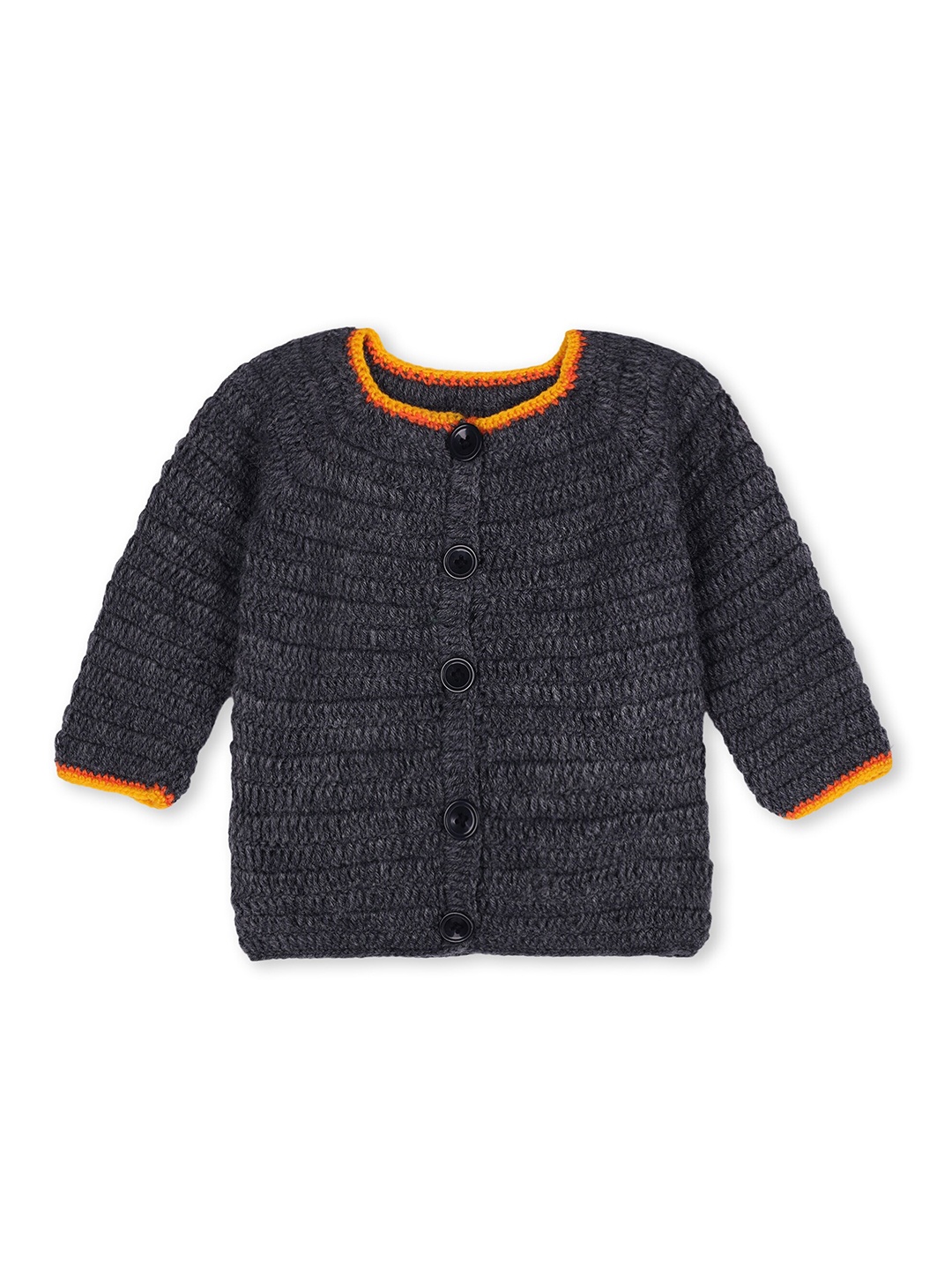 

WINDROP SOLUTIONS Kids Self Design Cable Knit Cardigan Acrylic Sweater, Charcoal