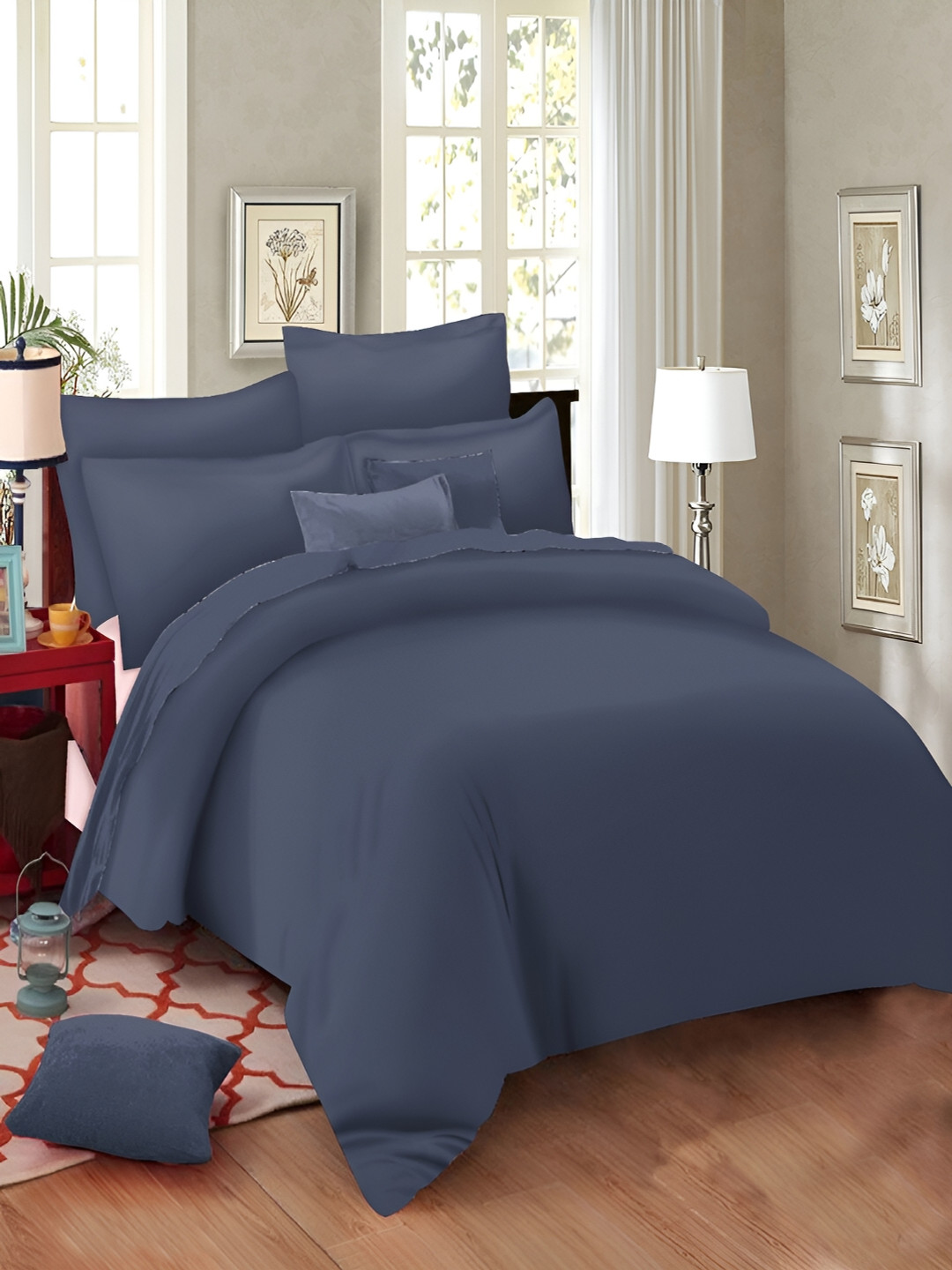 

borato Grey 210 TC King Bedsheet with 2 Pillow Covers