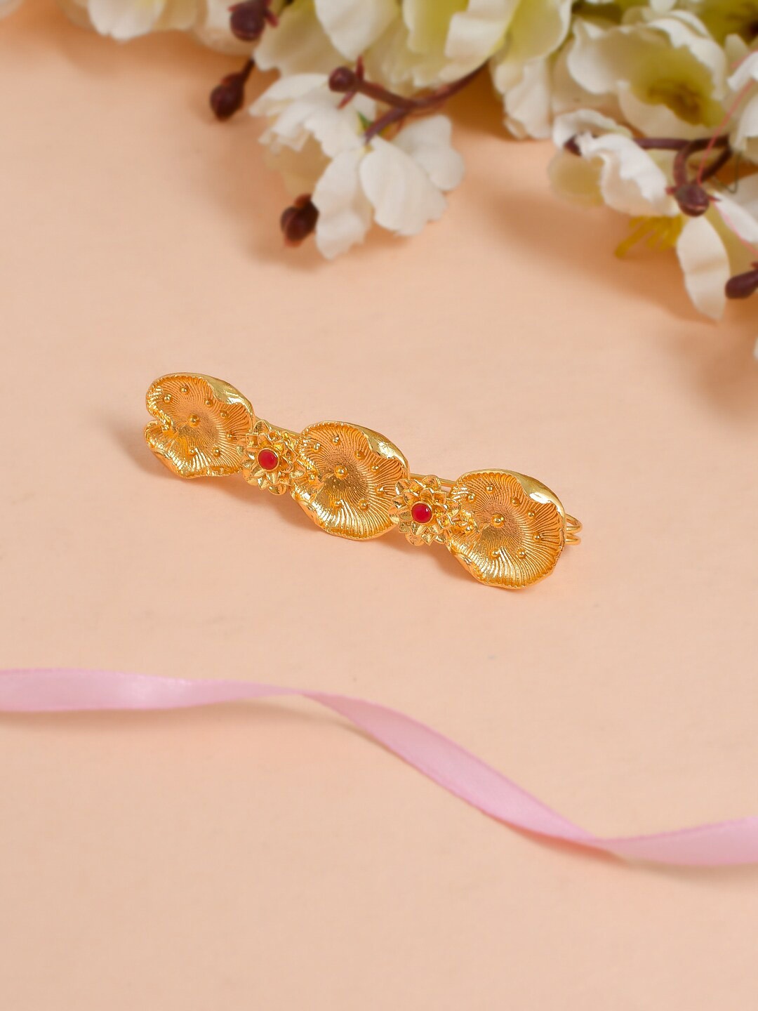 

Silvermerc Designs Gold Plated Embellished French Barrette