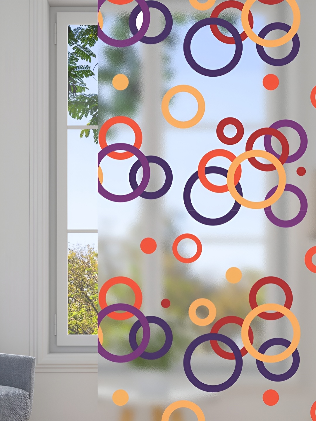 CVANU Transparent & Yellow Printed Self-Adhesive Window Film