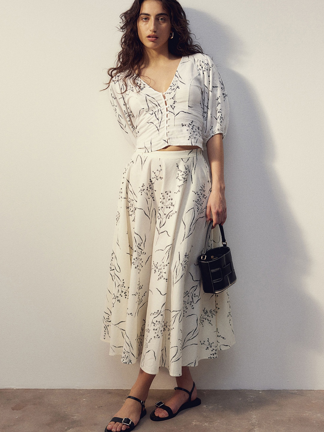 

H&M Linen-Blend Blouse, White