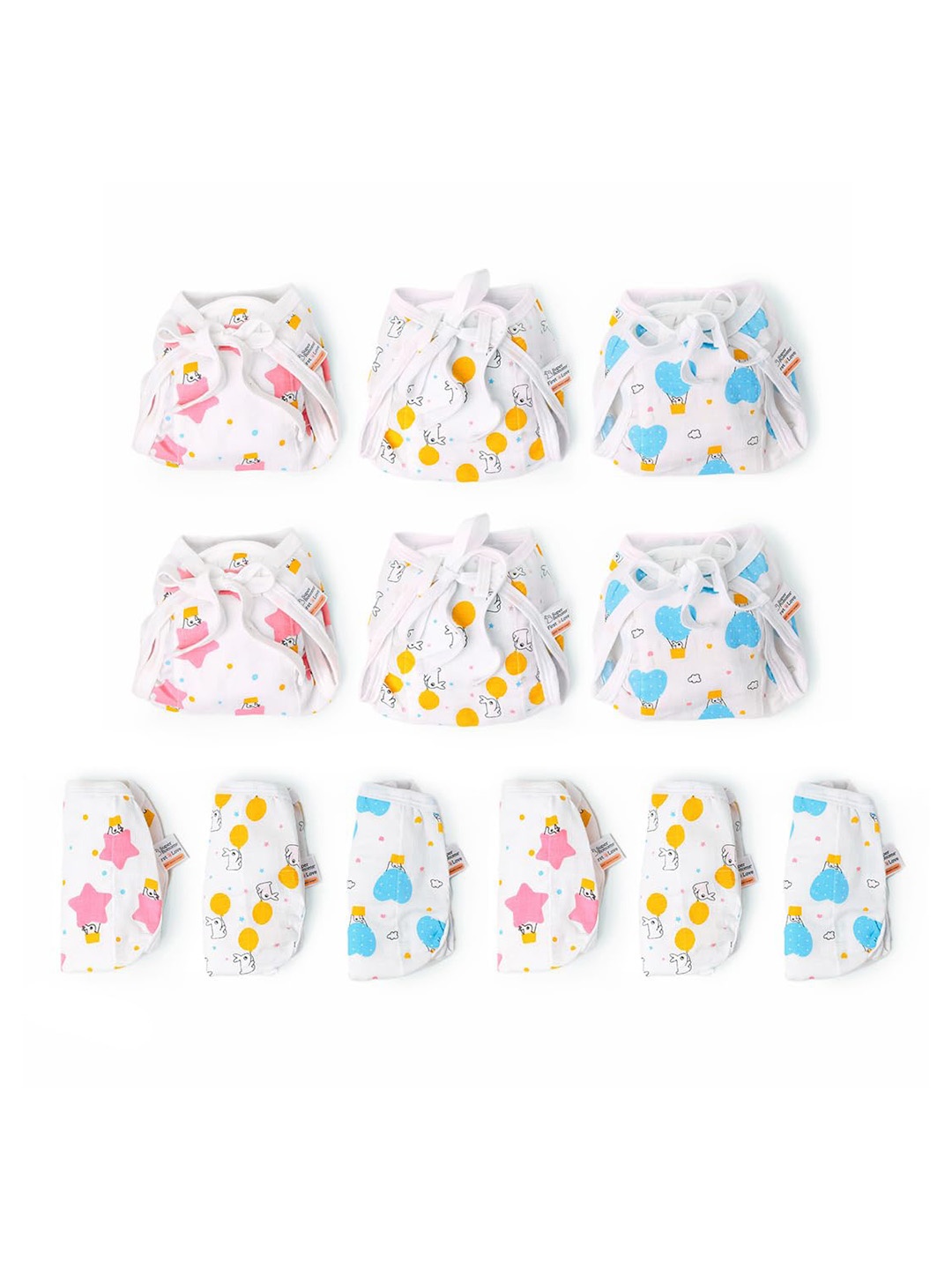 

SuperBottoms Set Of 12 Basic Muslin Langots/ Nappies, White