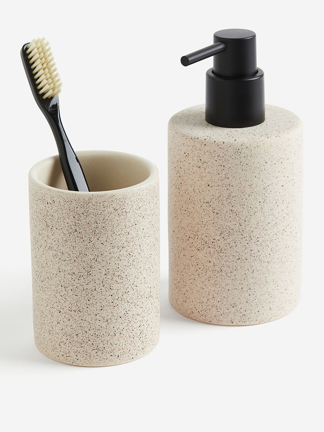 

H&M Beige Stoneware Toothbrush Mug