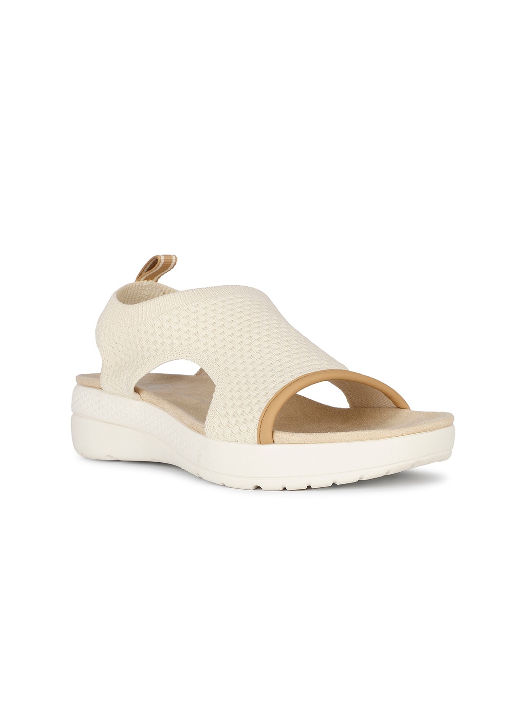 

Hush Puppies Textured Open Toe Flats, Off white