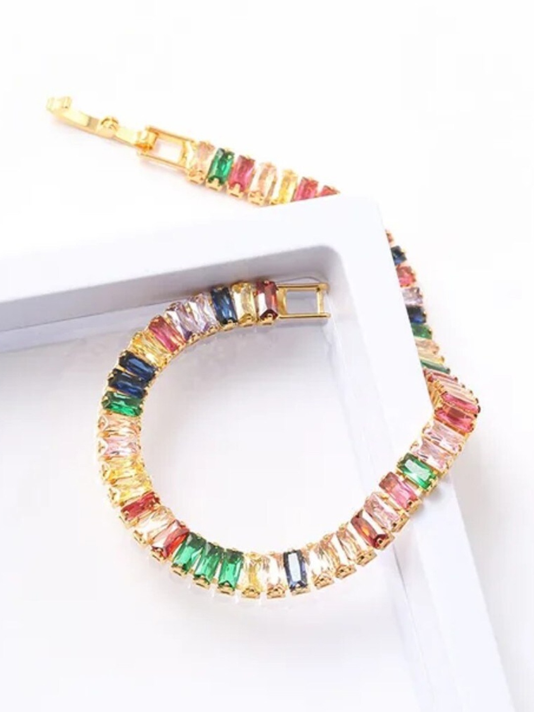 

DressBerry Gold-Toned Artificial Stones Wraparound Bracelet