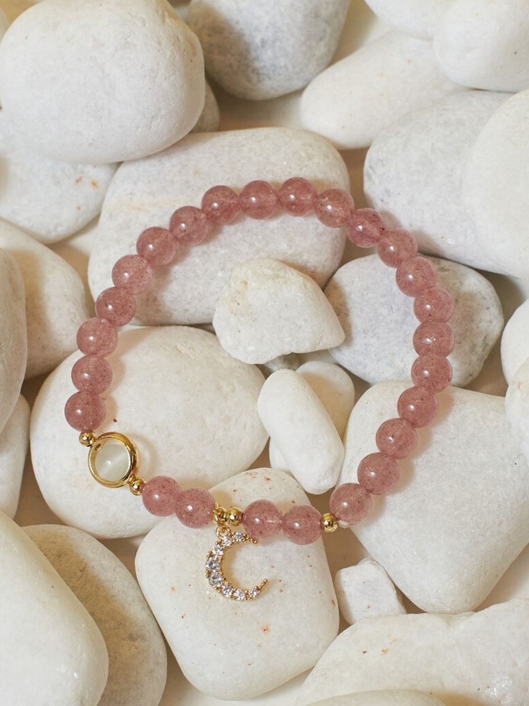 

DressBerry Gold-Plated Beaded Elasticated Bracelet