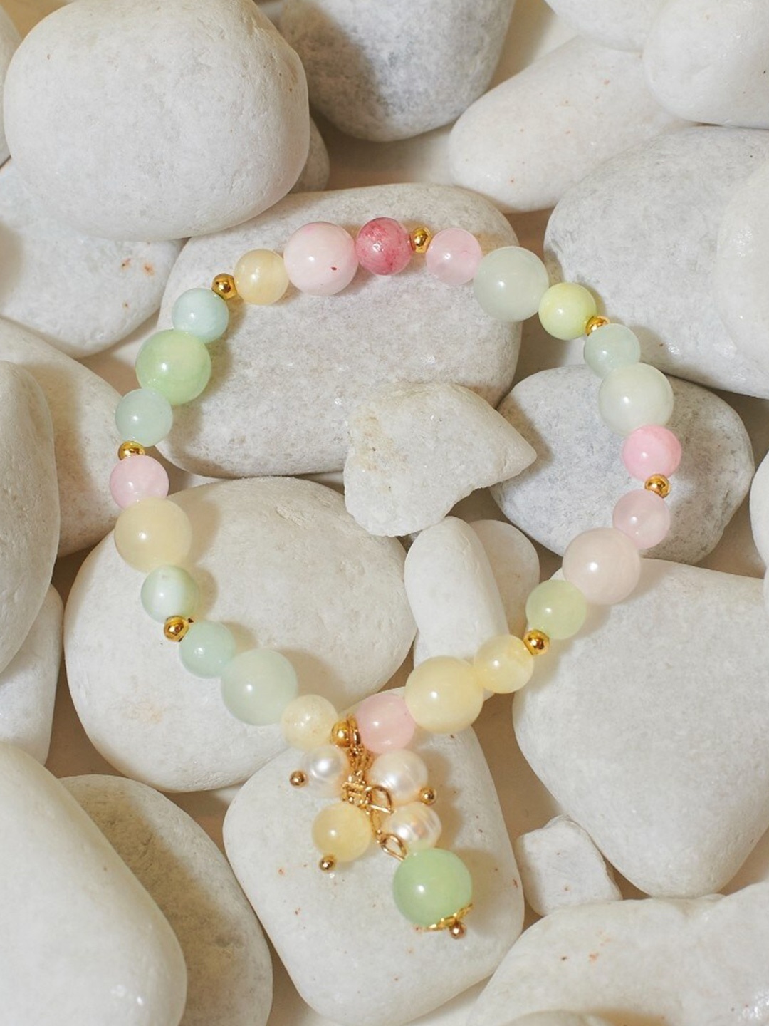 

DressBerry Green Beaded Elasticated Bracelet