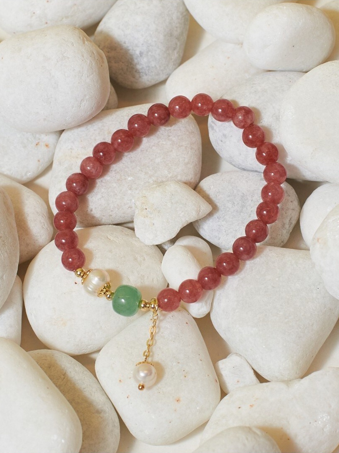 

DressBerry Red Beaded Women Alloy Elasticated Bracelet
