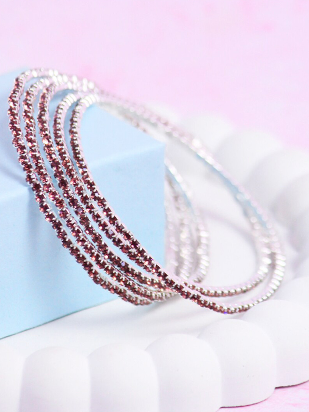 

DressBerry Set of 5 Bangle-Style Bracelets, Silver
