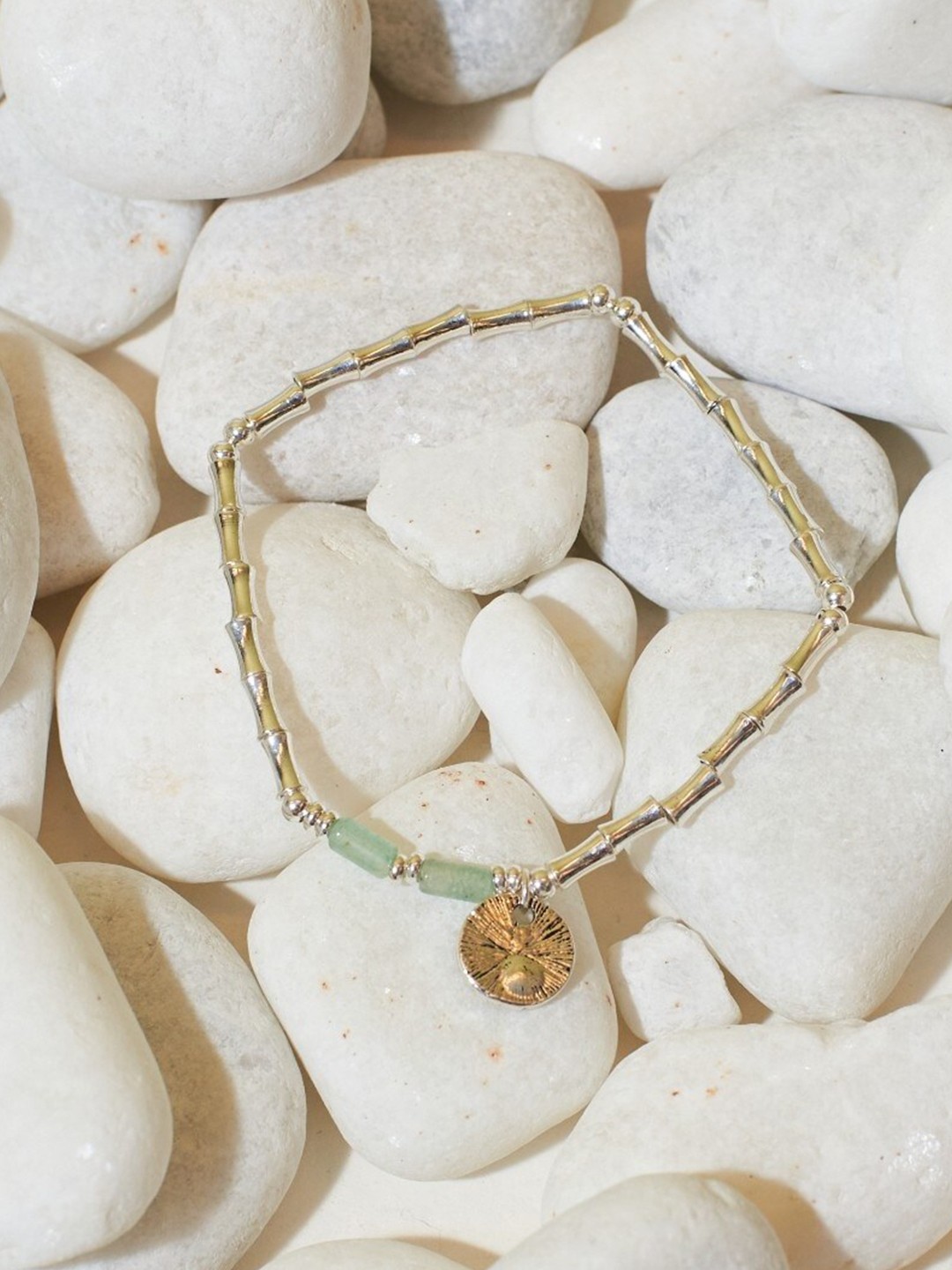 

DressBerry Silver & Green Wraparound Bracelet