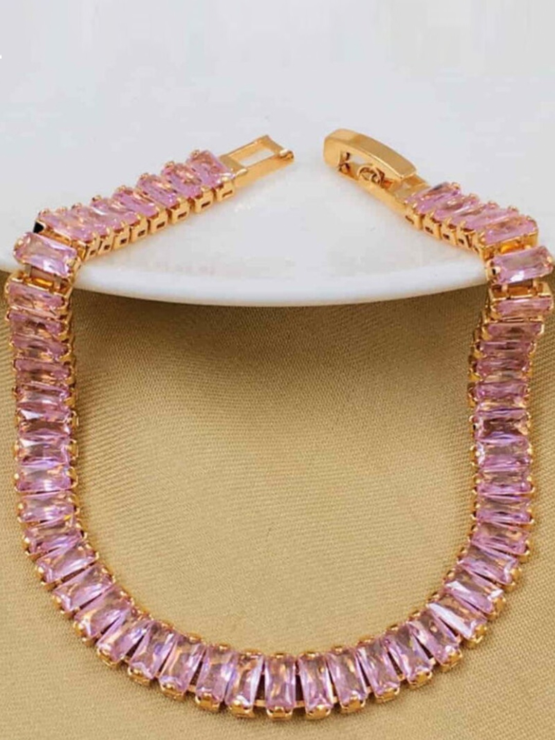 

DressBerry Gold-Toned Artificial Stones Wraparound Bracelet