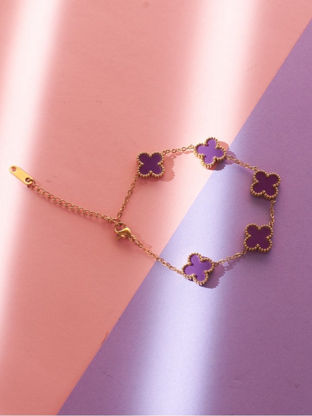 

DressBerry Purple & Gold Link Bracelet